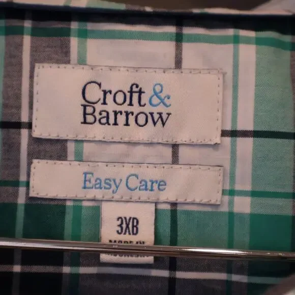 EUC 3XB Button Front Easy Care Plaid Shirt - Picture 3 of 6